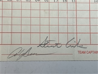 Stewart Cink & Andy Bean Signed 1996 Las Vegas Invitational Official Scorecard - Tiger's 1st Pro Win