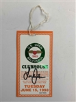 A Collection of Lee Janzen Signed Clubhouse Passes and Ticket Folder from the 1993 U.S. Open Championship at Baltusrol JSA ALOA