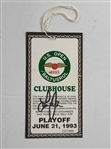 A Collection of Four Lee Janzen Signed 1993 U.S. Open Clubhouse Admission Badges and Ticket Envelope JSA ALOA