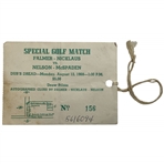 1968 Special Golf Match Ticket Palmer and Nicklaus vs Nelson and McSpaden