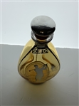 Stunning Amber Glass Pinch-Form Scotch Decanter with Silver Golfing Overlay