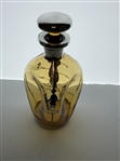 Stunning Amber Glass Pinch-Form Scotch Decanter with Silver Golfing Overlay