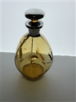 Stunning Amber Glass Pinch-Form Scotch Decanter with Silver Golfing Overlay
