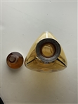 Stunning Amber Glass Pinch-Form Scotch Decanter with Silver Golfing Overlay