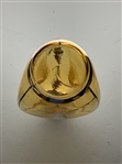 Stunning Amber Glass Pinch-Form Scotch Decanter with Silver Golfing Overlay