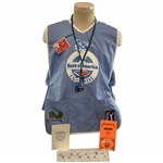 2006 Bank of America Colonial Tournament-Used Caddy Bib, ID & Yardage Book for Edoardo Molinari