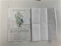Edoardo Molinari Signed 2006 US Open at Winged Foot Used Yardage Book w/ Pin Placement Sheets JSA ALOA
