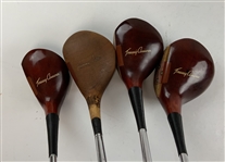 A Set of Four Vintage MacGregor Tourney Tommy Armour Signature Persimmon Wood Golf Clubs
