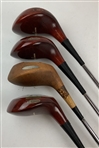 A Set of Four Vintage MacGregor Tourney Tommy Armour Signature Persimmon Wood Golf Clubs
