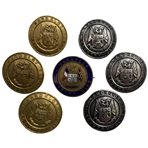 Hardelot Country Club Sterling Silver and Gilt Blazer Buttons & Enamel Badge by Vaughton & Sons