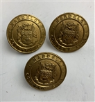 Hardelot Country Club Sterling Silver and Gilt Blazer Buttons & Enamel Badge by Vaughton & Sons