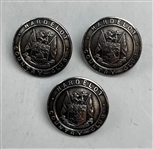 Hardelot Country Club Sterling Silver and Gilt Blazer Buttons & Enamel Badge by Vaughton & Sons