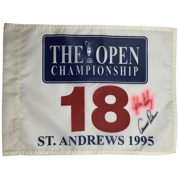 Palmer & Daly Signed 1995 Open Championship at St. Andrews Flag JSA ALOA