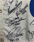 Tom Watson & (19) Champs Signed Bank of America Colonial 60th Anniversary Golf Pin Flag w/ Dates JSA ALOA