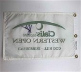 Tiger Woods Signed Cialis Western Open Golf Pin Flag - 2-Time Winner PSA/DNA FULL