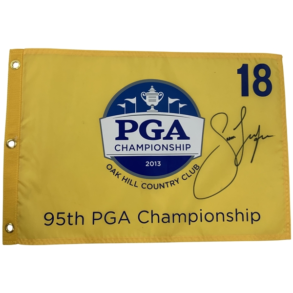 Jason Dufner Signed 2013 PGA Championship at Oak Hill Flag JSA ALOA