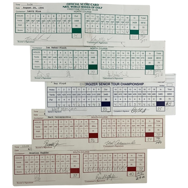 Mize, Baker Finch, Floyd & Seven Others Signed World Series & Energizer Senior Official Scorecards