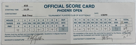 Leonard, Duval, Fiori & Five Others Signed 1995-1999 Phoenix Open Official Scorecards