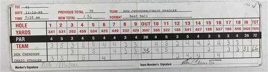 Singh, Crenshaw, O'Meara & Seven Others Signed Greater Hartford, Phoenix Open, Tour Champ & Templeton Shark Official Scorecards