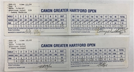 Irwin, Wadkins, Azinger & Seven Others Signed Greater Hartford Open & Energizer Senior Championship Official Scorecards