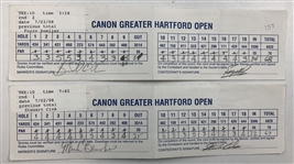 Irwin, Wadkins, Azinger & Seven Others Signed Greater Hartford Open & Energizer Senior Championship Official Scorecards