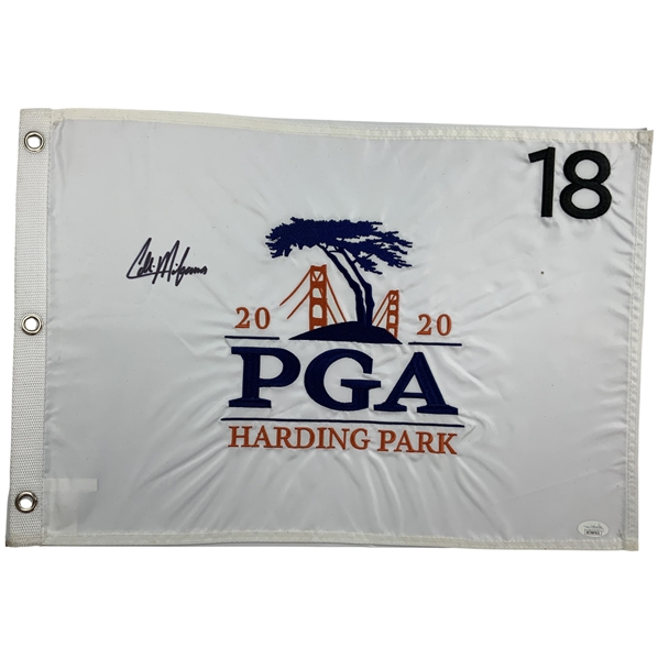 Collin Morikawa Signed 2020 PGA Championship 18th Hole Pin Flag TPC Harding Park JSA Witness #WIT687621
