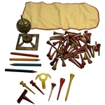 Walter Hagens Golf Ball Paperweight, Golf Pencils & Tees from Estate