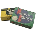 Two Vintage Empty Golf Ball Boxes, Wilson Flag-Hi and North British Twin-Dot