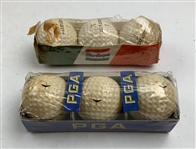 A Collection of 12 Vintage Golf Balls in Original Sleeves Including U.S. Royal Special, Wilson, MacGregor, and PGA