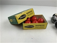 Collection of 19 Vintage Wrapped Golf Balls Including Dunlop, Slazenger, and Penfold