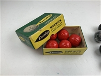 Collection of 19 Vintage Wrapped Golf Balls Including Dunlop, Slazenger, and Penfold
