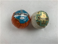 Collection of 19 Vintage Wrapped Golf Balls Including Dunlop, Slazenger, and Penfold