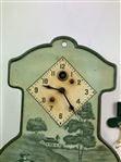 Vintage Lux Clock Manufacturing Co. Golf Theme Lithographed Metal Pendulet Wall Clock