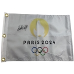 Scottie Scheffler Signed 2024 Paris Olympics Golf Pin Flag JSA ALOA