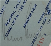 Arnold Palmer, Jack Nicklaus, and Gary Player Signed 1966 M.A.B.I.C. Golf Classic Ticket JSA ALOA