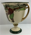 Royal Doulton Rare Large Chas. Crombie Rules of Golf Series Ware Two-Handled Pedestal Bowl Loving Cup