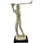 Mid 20th Century Italian Artist Amilcare Santini Marble Golfer Sculpture on Base