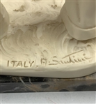 Mid 20th Century Italian Artist Amilcare Santini Marble Golfer Sculpture on Base