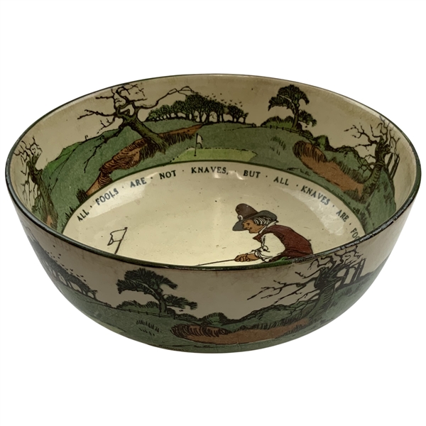 Vintage Royal Doulton Chas. Crombie Golfers Series Ware Earthenware Bowl