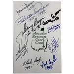 9x Masters Champs Signed Augusta National Golf Club Scorecard w/ Winning Years JSA ALOA