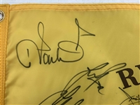 US & Europe 26x Signed 2008 Ryder Cup at Valhalla Flag w/ Flags JSA ALOA