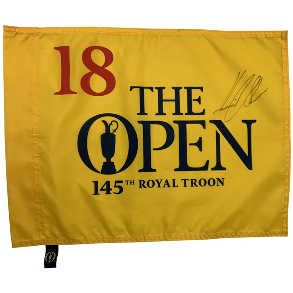 Henrik Stenson Signed 2016 The Open Championship at Royal Troon Flag JSA ALOA