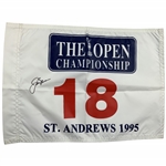 Jack Nicklaus Signed 1995 Open Championship St. Andrews Flag JSA ALOA