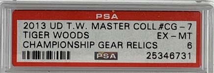 2013 Upper Deck Tiger Woods Master Collection Championship Gear Relics #CG-7 PSA 6 18/25
