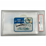 Tiger Woods, Arnold Palmer & Steve Williams Signed 2008 Arnold Palmer Invitational Badge  - Tigers 64th PGA Tour Win PSA/DNA