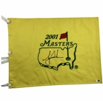 Tiger Woods Signed 2001 Masters Embroidered Flag UDA #SH024497