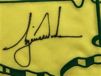 Tiger Woods Signed 2001 Masters Embroidered Flag UDA #SH024497