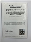 Tiger Woods Signed 2001 Masters Embroidered Flag UDA #SH024497