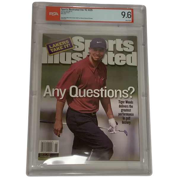 2000 Tiger Woods Newsstand Sports Illustrated US Open Review PSA 9.6