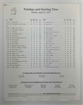 Tiger Woods Signed 1997 Masters Journal w/Pairing Sheet Set JSA ALOA